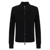 Cardigã de Malha Waffle Outono e Inverno para Mulheres, Cor Sólida Básico Simples Slim-Fit Versátil Suéter com Zíper