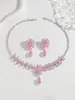 Conjunto Transfronteiriço Estilo Europeu e Americano Joias Zircônia de Vidro Festa de Casamento Colar Brincos Vestido Clavícula Noturna