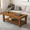 Mesa de centro de madera maciza para sala de estar, uso doméstico, apartamento pequeño, doble propósito para balcón, mesa pequeña, mesa de comedor, de madera, simple, mesa de té estilo chino nuevo