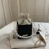 2026 Nova Moda Cor Color Block Corrente Cordão Contas Casual Simples Grande Capacidade Bolsa de Ombro Transversal para Mulheres