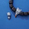 Joyería de Plata Esterlina S925 Carácter Fu León Despertar Dividido Triple Cabeza de Buda Tamaño Pequeño Juego Cultural Semilla de Bodhi Semilla de Ciprés Accesorios Adornos Colgantes