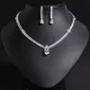Colar Elegante Brilhante com Diamantes Inteiros Gotas d'Água Corrente de Clavícula Avançada Zircônia Rosa Joias de Luxo Leve Personalizadas para Mulheres