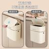 Lixeira Plástica Doméstica de Tampa Flip-Top para Montar na Parede para Cozinha, Banheiro e Vaso Sanitário, com Design de Clipe para Espaços Estreitos