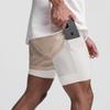 Shorts Deportivos Musculares de Moda de Verano Europeos y Americanos para Correr al Aire Libre, Sentadillas, Transpirables, Doble Capa, Secado Rápido, para Hombre, Transfronterizos