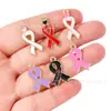 Día del Amor por los Senos Cinta Joyería con Aceite Goteando Accesorios Colgante DIY Accesorios para Llaveros Cadena para Teléfono Móvil Colgante Hecho a Mano