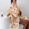 Pijama Tradicional con Botones Estilo Chino Nuevo Mianchou Shijia para Mujer Modelo Nuevo 2026 Conjunto de Manga Media de Algodón Artificial Adecuado para Usar Afuera en Verano