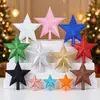 Adorno de Punta para Árbol de Navidad Colgante Oro/Plata/Rojo/Rosa Estrella de Punta para Árbol de Navidad Polvo Dorado Estrella de Cinco Puntas