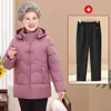 Chaqueta de Algodón de Invierno para Abuela con Forro de Felpa Ropa Gruesa de Algodón Abrigo de Algodón para Personas de Mediana Edad y Mayores Ropa de Abrigo Estilo Mamá Ropa de Invierno para Señoras Mayores