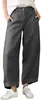 Calça cropped de perna larga elegante e afunilada de cor sólida com botões, nova para o verão, casual, solta, de cintura alta, transfronteiriça europeia e americana