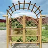 Barandilla de valla de bambú de imitación de acero inoxidable, valla de bambú para huerto rural, puerta de valla de bambú, barandilla de sección de bambú de aleación de aluminio para paisajismo exterior