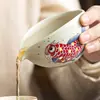 Divisor de Té Cerámico de Alta Gama para Uso Doméstico, Adecuado para Servir el Té Uniformemente, Hecho de Cerámica Esmaltada Ceniza, Diseñado para Juegos de Té de Pez Dragón y Kung Fu