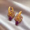 Pendientes Desmontables Geométricos de Esmalte Colorido Retro Nuevo Estilo Chinoiserie Tendencia Nacional Lujo Accesible Pendientes de Estilo Étnico de Gama Alta para Mujer
