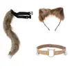 Cosplay Orejas de Gato Aro para el Cabello Accesorios de Cola de Gato Hechos a Mano Lindo Gato Madre Animal Oreja Accesorios para el Cabello Accesorios de Cola de Animal Traje
