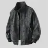 Jaqueta Tangtuan para homens e mulheres, estilo primavera, gola baseball retrô americana, corte solto casual, jaqueta de couro lavada, estilo Hong Kong