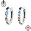 Aifule moda ojo de diablo Aretes de Stud de Plata de Ley s925 ojo de circonia de colores Anillo de Moda Pulsera SCE1358