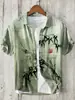 Camisa de Manga Corta para Hombre Estilo Chino Veraniego Estampado Digital Transfronterizo Verano 2024
