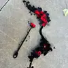 Mapache Flor Sangre Maldición Caña Espina Rosa Varita Mágica Palo Retorcido Hecho a Mano DIY Tela para Dar Forma a Espadas Anuncio Regalo