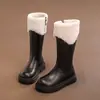 Zapatos para Niñas Botas Largas Infantiles 2026 Nuevo Estilo Invierno Botas Altas Largas Botas de Piel Botas de Nieve con Felpa Zapatos de Algodón Grandes de Invierno