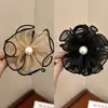 Nuevo Clip de Pinza de Flor de Malla de Perlas de Imitación Sentido Avanzado Volumen del Cabello Parte Superior del Cráneo Trasera Cabeza Disco Pasador de Cabello Clip de Pinza de Brote de Flor