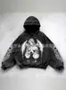 Sudaderas Versátiles para Hombre y Mujer Exportación Transfronteriza Primavera y Otoño Nuevas Sudaderas con Estampado de Alas y Estrellas Estilo Retro Americano