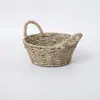 Cesta de Armazenamento de Palha Trançada para Divisória Marinha Transfronteiriça Cesta de Armazenamento de Palha Artesanal Decoração de Casa Portátil Armazenamento