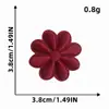 Patch de flor de oito pétalas de cor sólida bordado para consertar furos em roupas, patch de tecido bordado termocolante acessório