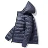 Jaqueta de Penas Camel HJCAMEL Masculina e Feminina Leve Outono e Inverno Quente Com Capuz Penas de Pato Casaco Feminino À Prova de Vento Inverno