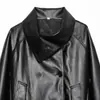 Artículo de AliExpress de venta caliente transfronterizo: Nueva colección de primavera 2026 de ropa para mujer, con un elegante diseño de cuello retro y una chaqueta de cuero estilo motociclista. (3704583)