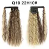Al por mayor transfronterizo Europa pegatina mágica permanente de maíz peluca de cola de caballo cabello largo rizado esponjoso para mujer extensiones de cabello de onda de agua cola de caballo