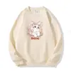 Estilo Novo Outono e Inverno Desenho Animado Gatinho Fofo Estampa Doce Estilo Menina Roupa Externa Casual Versátil Moletom Solto