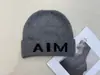 Gorro de Punto Cálido Mezcla de Lana Estilo Coreano Otoño Invierno Gorro Turbante con Letra Personalidad Callejera para Mujer Gorro Pulóver para Pareja