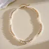 Collar de perlas con incrustaciones de diamantes vintage original europeo y americano, cadena para la clavícula minimalista de nicho, joyería de moda de alta gama para mujer