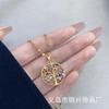 Tiktok mismo estilo anillo árbol grande lujo ligero transfronterizo banquete boda collar femenino Red social todo partido cadena clavícula cadena titanio acero