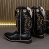 Botas Martin de Novo Estilo para Homens para Comércio Exterior, Novas Botas de Cavaleiro com Bico Redondo Europeias e Americanas, Galochas de Salto Baixo para Adultos de Tamanho Grande com Salto Grosso