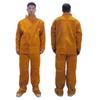 Ropa de Trabajo para Soldadura de Piel de Vaca Engrosada Chaqueta de Cuero Antiescaldaduras Resistente a Altas Temperaturas Talla Grande Protectora Ignífuga Aislante Térmico Pantalones de Soldadura Hechos a Medida