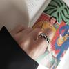Anillo de Plata Esterlina S925 para Mujer Vintage Plata Tailandesa Trenzado Cuerda Tejida Anillo Personalidad Nicho para Mujer Celebridad de Internet Joyería de Moda