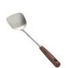 Espátula de Titanio Puro con Mango de Madera para Uso Doméstico, Ligera, Anti-quemaduras, Antiadherente, Antibacteriana, Especial para Cocina Estilo Chino, Nuevo Utensilio de Cocina Retro