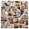 Adesivos da série café para decoração DIY de xícaras de café, capas de celular, planners, skates, novos adesivos PET à prova d'água atacado