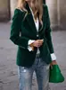 Novedades Primavera 2026 Sitio Independiente de Amazon Ebay Estilo Europeo y Americano Elegante Blazer de Terciopelo Ajustado