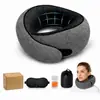 Almohada Popular con Espuma Viscoelástica en Forma de U Transfronteriza, Almohada de Viaje para el Cuello, Portátil y Plegable, Adecuada para Siestas en Avión y Soporte Cervical