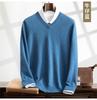 Otoño e Invierno Nuevo Suéter de Montaña de Cachemira para Hombre con Solapa Alta Talla Grande Ropa de Punto Casual Color Sólido Base Suéter Pulóver de Lana