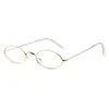 Gafas de sol ovaladas de metal de tendencia europea y americana gafas de sol con montura ovalada retro moda pieza oceánica gafas de sol transfronterizas
