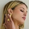 Anillo Abierto Exagerado de Caracola de Oro de 18K Transfronterizo Europeo y Americano Anillo Brillante de Gama Alta Anillo Decorativo Espiral Amazon