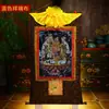 Buda Yuan Hui Nepal Tecido de Algodão Pigmento Mineral Natural Pintado Tesouro do Coração Rei Celestial Pishamen Rei Celestial Thangka Estátua de Buda