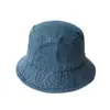 Sombrero de Mezclilla para Mujer de Otoño e Invierno Sombrero de Pescador Versátil Japonés Circunferencia de Cabeza Grande Adelgazante para la Cara Sombrero de Pescador Lavado Vintage