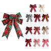 Fita de linho sintético Simis Laço de Natal preto branco vermelho xadrez preto Decorações de árvore de Natal feitas à mão Pingentes atacado