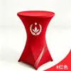 Funda Elástica para Mesa de Alta Calidad con Cuatro Patas Falda de Mesa para Mesa de Cóctel de Boda Hotel Cubierta para Mesa de Taburete Alto Redondo Transfronteriza Personalizada