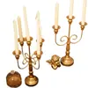 Ins Castiçal Dourado Retrô de Alto Nível Ornamentos Adereços para Fotos Sala de Estar Mesa de Jantar Atmosfera Base Pedestal para Velas