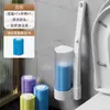 Escova de Banheiro Descartável Doméstica Limpador de Vaso Sanitário do Banheiro Montada na Parede Três em Um Cabeça de Escova Substituível Conjunto de Escovas de Limpeza