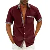 Nueva camisa casual de manga corta para hombre para primavera, verano y otoño, camisa de hombre simple de moda de negocios con cuello de solapa